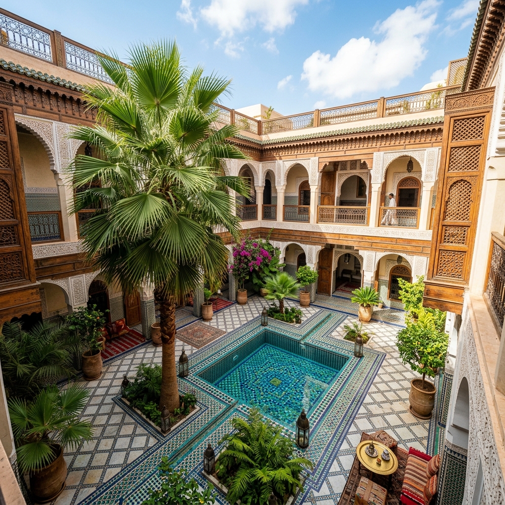 Marrakech courtyard and palm